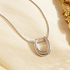 Non-Tarnish 304 Stainless Steel Teardrop Pendant Necklaces JB6255-1-2