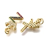26Pcs Brass Micro Pave Cubic Zirconia Pendants KK-R218-09G-2