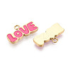 304 Stainless Steel Enamel Pendants STAS-T068-02B-2