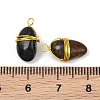 Natural Tiger Eye Wire Wrapped Pendants GG-CBA4154-01G-02-3
