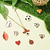 10Pcs 10 Styles Sports Style Balls Alloy Enamel Pendants ENAM-YW0004-55-6