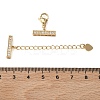 Brass Micro Pave Clear Cubic Zirconia Curb Chain Extender KK-G556-08G-02-3