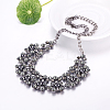 Fashion Women Jewelry Zinc Alloy Glass Rhinestone Bib Statement Choker Collar Necklaces NJEW-BB15143-D-2