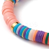 Polymer Clay Heishi Beads Stretch Bracelets BJEW-JB05708-4