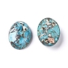 Assembled Synthetic Gold Line Turquoise and Larimar Cabochons G-D0006-G01-06-2