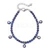 2Pcs Natural Lapis Lazuli and Rainbow Moonstone Beaded Charm Bracelets BJEW-JB12592-3