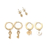 3 Pairs 3 Style Ion Plating(IP) 304 Stainless Steel Ball Stud Earrings EJEW-B020-04G-1