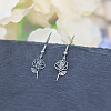 304 Stainless Steel Flower Dangle Earrings for Women WG1C9A6-02-1