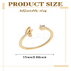 1Pc Letter Brass Rhinestone Open Cuff Rings for Women AJEW-LP0004-47J-G-2