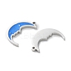 304 Stainless Steel Enamel Pendants Moon Charm STAS-M102-21P-02-2