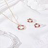 Wreath Alloy Rhinestone Pendant Necklace & Stud Earring Sets SJEW-LP0001-56A-3