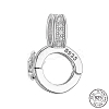 Rhodium Plated 925 Sterling Silver Micro Pave Clear Cubic Zirconia Twister Clasps STER-K176-13P-1