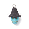 Dyed Synthetic Turquoise Pendants PALLOY-JF04264-3