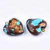 Assembled Bronzite and Synthetic Turquoise Pendants X-G-T111-04C-4