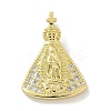 Brass Micro Pave Clear Cubic Zirconia Pendants KK-M300-12G-01-1