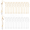   60Pcs 2 Colors Brass Earring Double Sided Eye Pins FIND-PH0005-04-1