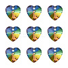 Craftdady Heart Electroplated Glass Pendants EGLA-CD0001-02-2