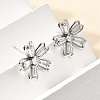 Flower Brass Micro Pave Cubic Zirconia Stud Earrings & Pendant Necklaces Sets SJEW-Z002-02P-3