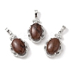 Natural Mahogany Obsidian Oval Pendants G-NH0025-15P-22-1