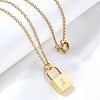 304 Stainless Steel Rolo Chain Pendant Necklaces NJEW-S444-01G-10-1