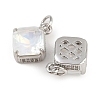 Brass Pave Cubic Zirconia Pendants KK-L240-07P-02-2