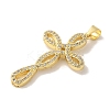 Rack Plating Brass Micro Pave Clear Cubic Zirconia Pendants KK-P267-13G-2