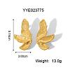Fashionable 304 Stainless Steel Leaf Stud Earrings for Women SH3836-3-3