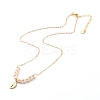 Oval with Virgin Mary & Natural Pearl Beads Pendant Necklaces NJEW-JN03625-01-2