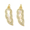 Brass Micro Pave Clear Cubic Zirconia Pendants KK-K365-14C-G-1