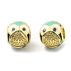 Rack Plating Brass Micro Pave Cubic Zirconia European Beads KK-M247-15G-1