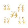 Ocean Theme Brass Huggie Hoop Earring Sets EJEW-JE04211-1
