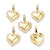Brass Micro Pave Clear Cubic Zirconia Pendants KK-D004-15G-1