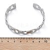 304 Stainless Steel Hollow Cuff Bangles for Women BJEW-B108-05G-5