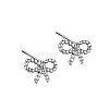 Anti-Tarnish Rhodium Plated Rope Bowknot 999 Fine Silver Stud Earrings for Women LS-EJEW-S215-14P-1