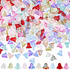 300Pcs 10 Colors Spray Painted Transparent Glass Bead Caps GLAA-SP0001-12-1