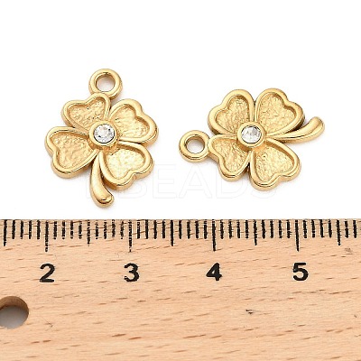 304 Stainless Steel Rhinestone Pendant STAS-U047-17G-1