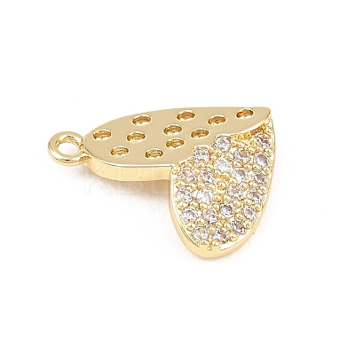 Valentine's Day Brass Micro Pave Clear Cubic Zirconia Charms KK-D225-08G-1