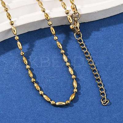 2.5MM 304 Stainless Steel Round Oval Link Chain Necklaces NJEW-M110-01G-1