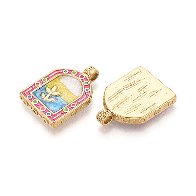 304 Stainless Steel Enamel Pendants X1-STAS-T068-18B-1