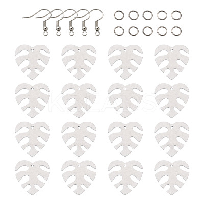 DIY Monstera Leaf Dangle Earring Making Kits DIY-TA0008-38-1