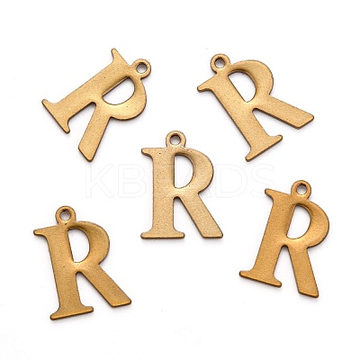304 Stainless Steel Alphabet Charms STAS-H122-R-AB-1