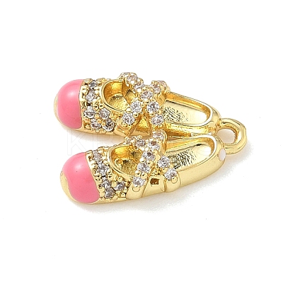 Brass Micro Pave Cubic Zirconia Pendants KK-P342-02G-02-1