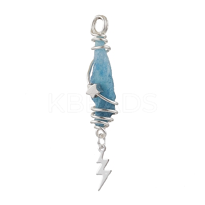 3Pcs 3 Styles Electroplated Natural Quartz Crystal Nuggets Copper Wire Wrapped Pendants PALLOY-JF03128-03-1