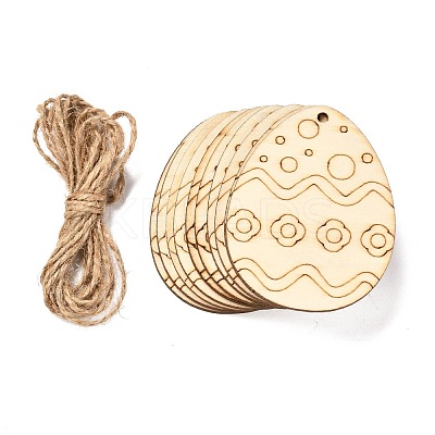 DIY Crafts Easter Egg Shape Cutouts Pendants AJEW-P087-B01-08-1