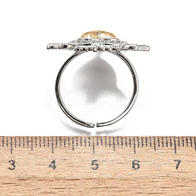 Gothic Style Brass Micro Pave Clear Cubic Zirconia Cuff Rings for Women RJEW-U051-02A-GP-1
