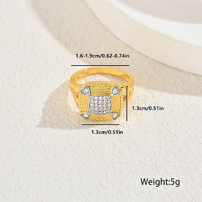 Brass Micro Pave Cubic Zirconia Finger Rings for Women GF8106-3-1