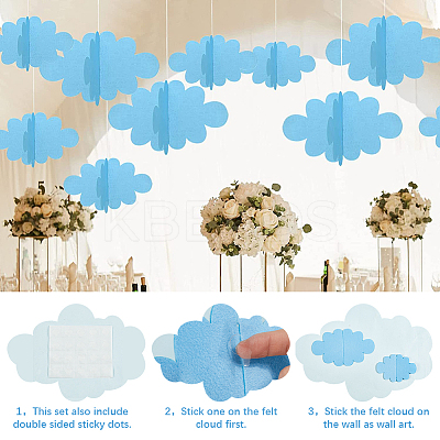 Felt 3D Colud Hanging Ceiling Ornaments HJEW-WH20010-07A-1