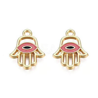 Light Gold Plated Alloy Pendants LS-ENAM-T009-17C-1