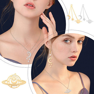 6Pcs 6 Styles 201 Stainless Steel Pendants STAS-UN0034-03-1