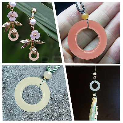 16Pcs 8 Colors Synthetic Luminous Stone Pendants G-CA0001-73-1